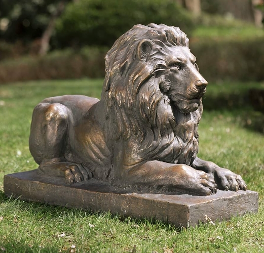 bronze lion statue