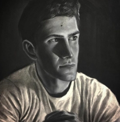 charcoal self portrait