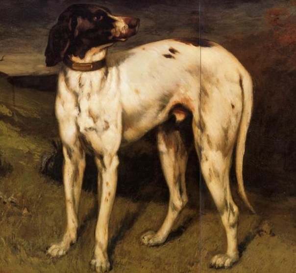 courbet with a black dog