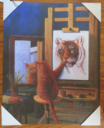 cat painting self portrait tiger