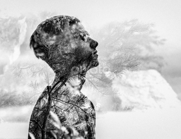 double exposure self portrait